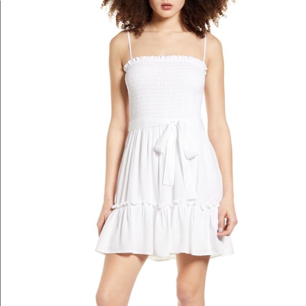 Row A Smocked White Mini Dress
